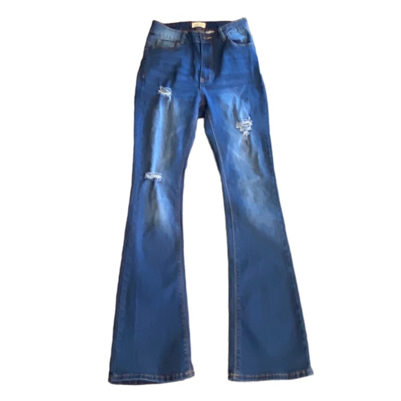 {Vince Blue New York} Boot cut bell bottom Distressed Jeans - Picture 1 of 6